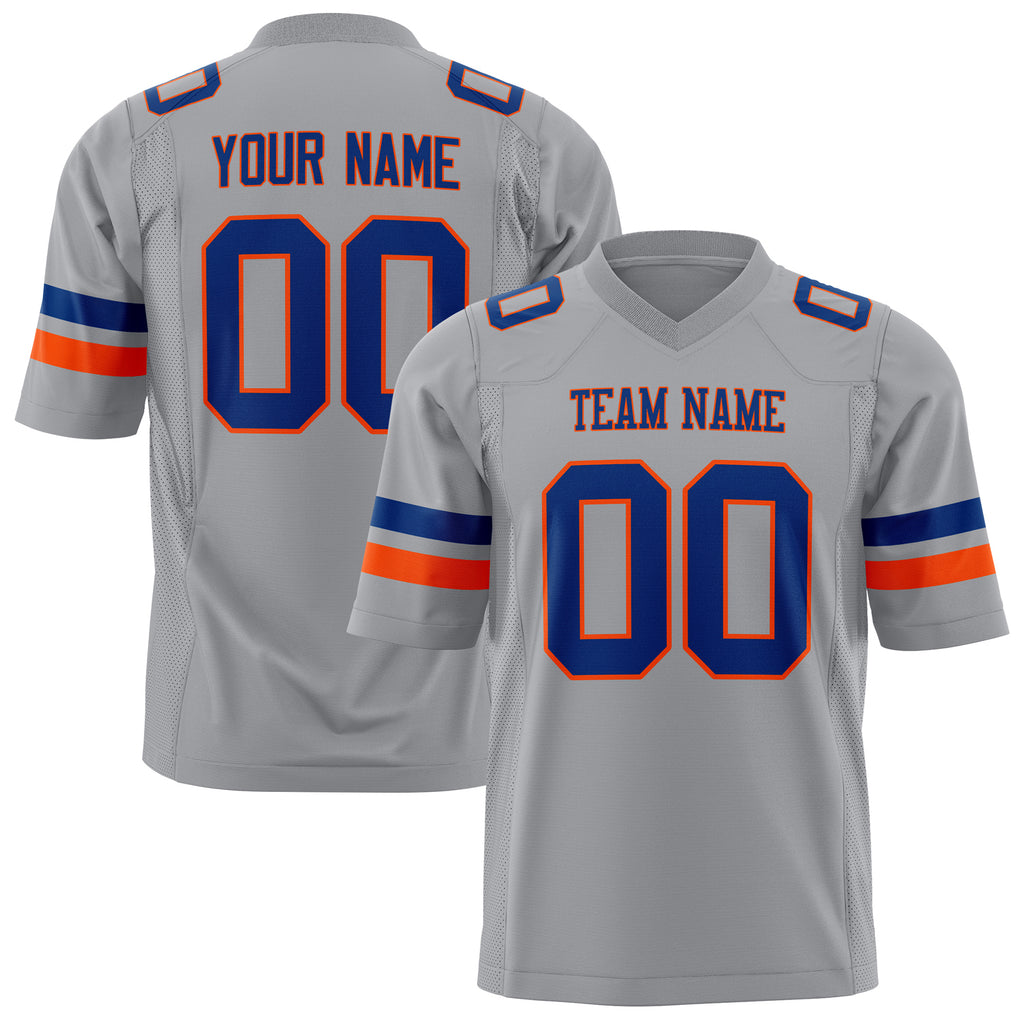 Custom Light Gray Royal Solid Colour Football Jersey FT01240725LI237