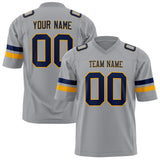 Custom Light Gray Navy Solid Colour Football Jersey