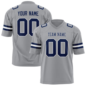 Custom Light Gray Navy Solid Colour Football Jersey FT01240725LI240