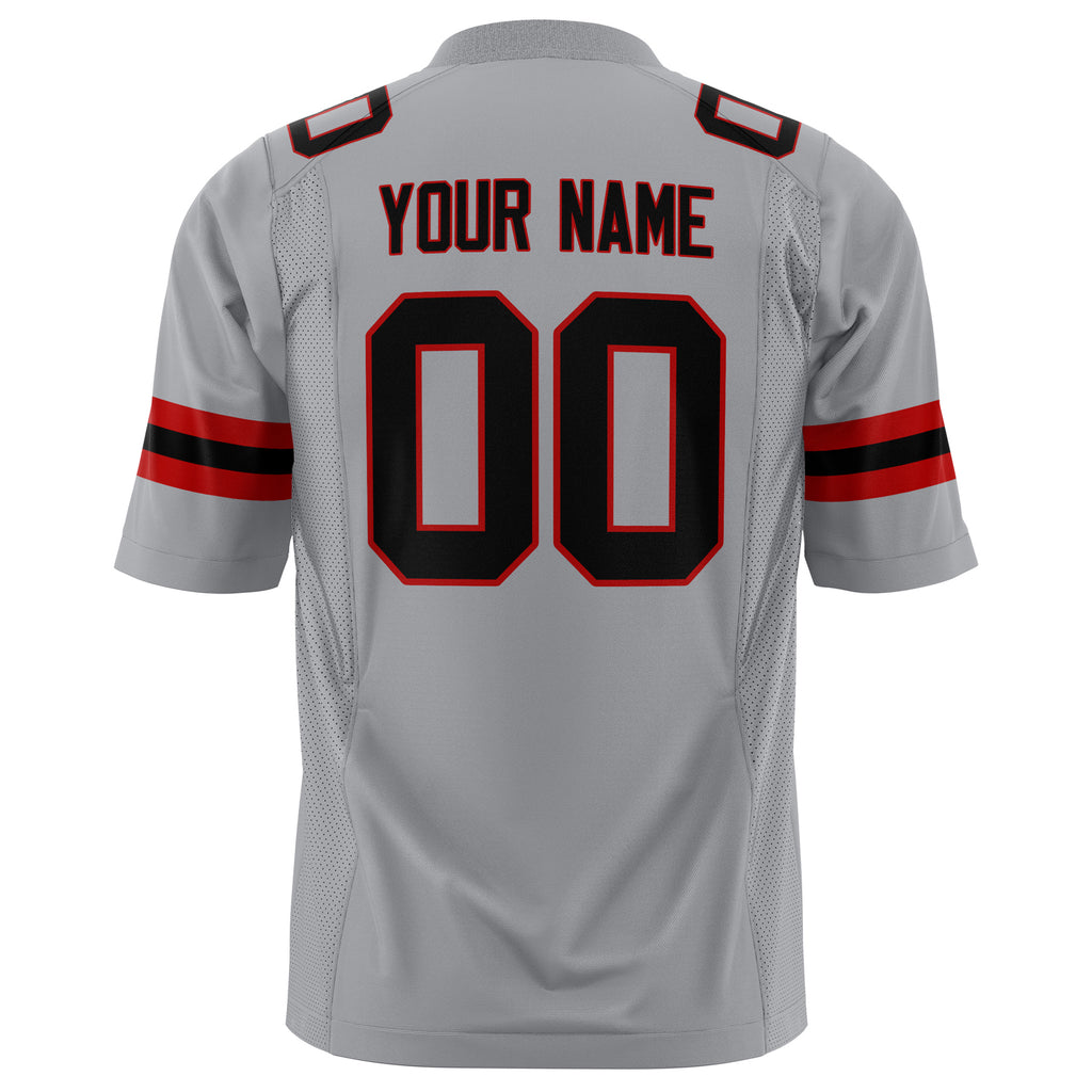 Custom Light Gray Black Solid Colour Football Jersey