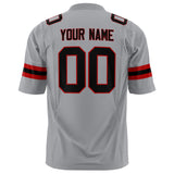 Custom Light Gray Black Solid Colour Football Jersey