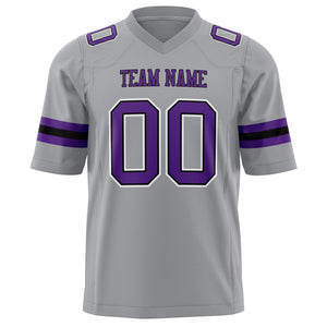 Custom Light Gray Purple Solid Colour Football Jersey