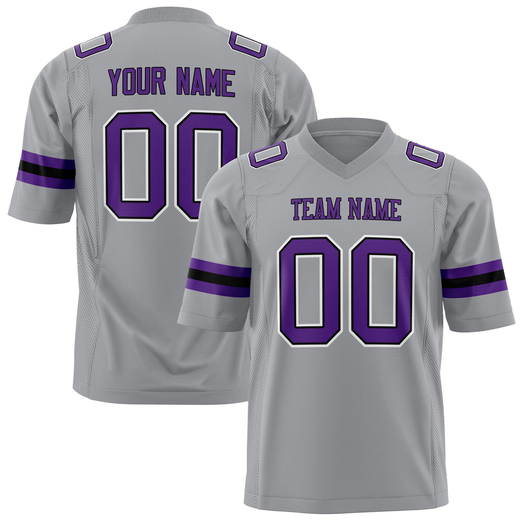 Custom Light Gray Purple Solid Colour Football Jersey FT01240725LI243