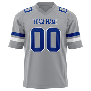 Custom Light Gray Royal Solid Colour Football Jersey