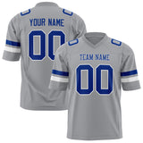 Custom Light Gray Royal Solid Colour Football Jersey