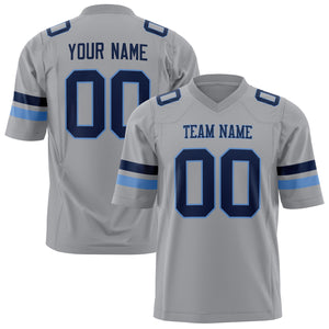 Custom Light Gray Navy Solid Colour Football Jersey FT01240725LI247