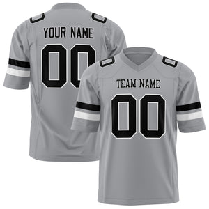 Custom Light Gray Black Solid Colour Football Jersey FT01240725LI251