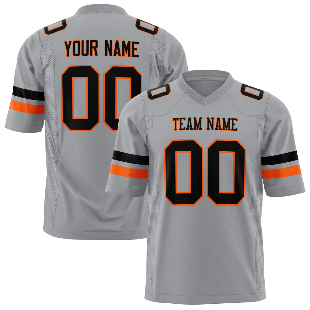 Custom Light Gray Black Solid Colour Football Jersey FT01240725LI252