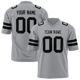 Custom Light Gray Black Solid Colour Football Jersey
