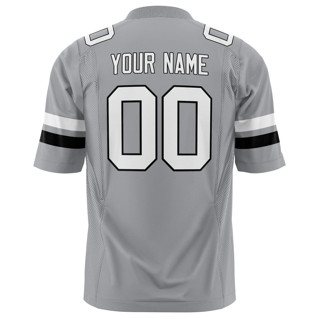 Custom Light Gray White Solid Colour Football Jersey