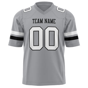 Custom Light Gray White Solid Colour Football Jersey