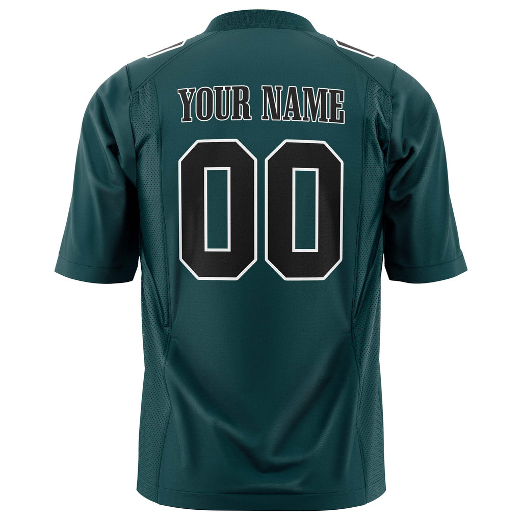 Custom Midnight Green Black Solid Colour Football Jersey