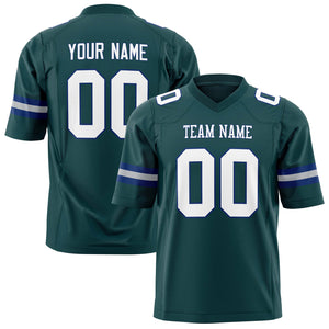Custom Midnight Green White Solid Colour Football Jersey FT01240725MI256