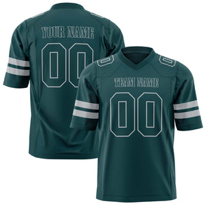 Custom Midnight Green Gray Solid Colour Football Jersey FT01240725MI257