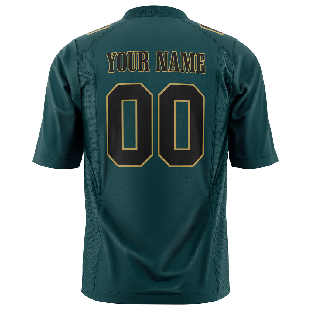 Custom Midnight Green Black Solid Colour Football Jersey