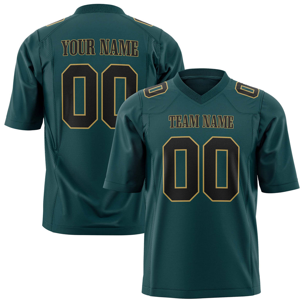 Custom Midnight Green Black Solid Colour Football Jersey FT01240725MI260