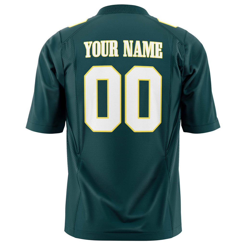 Custom Midnight Green White Solid Colour Football Jersey