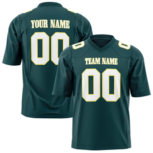 Custom Midnight Green White Solid Colour Football Jersey FT01240725MI262