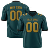 Custom Midnight Green Old Gold Solid Colour Football Jersey