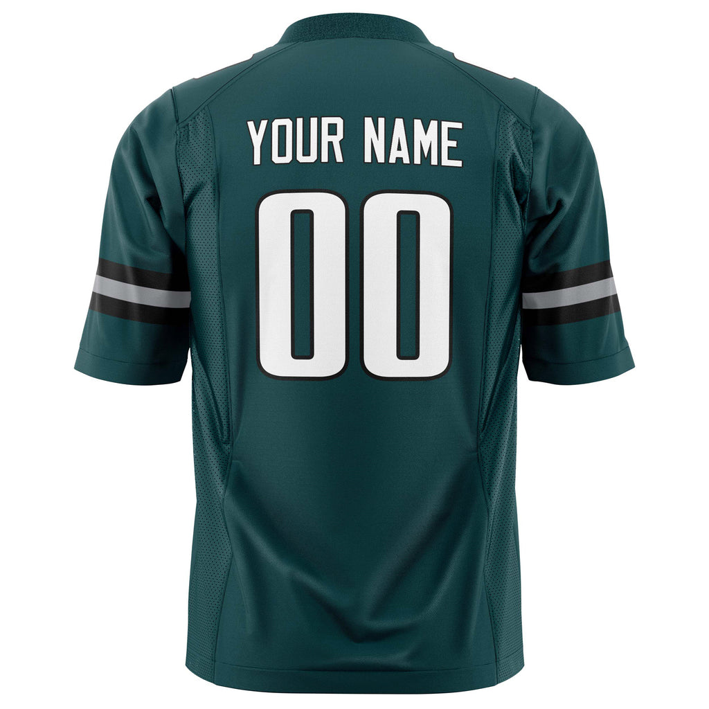 Custom Midnight Green White Solid Colour Football Jersey