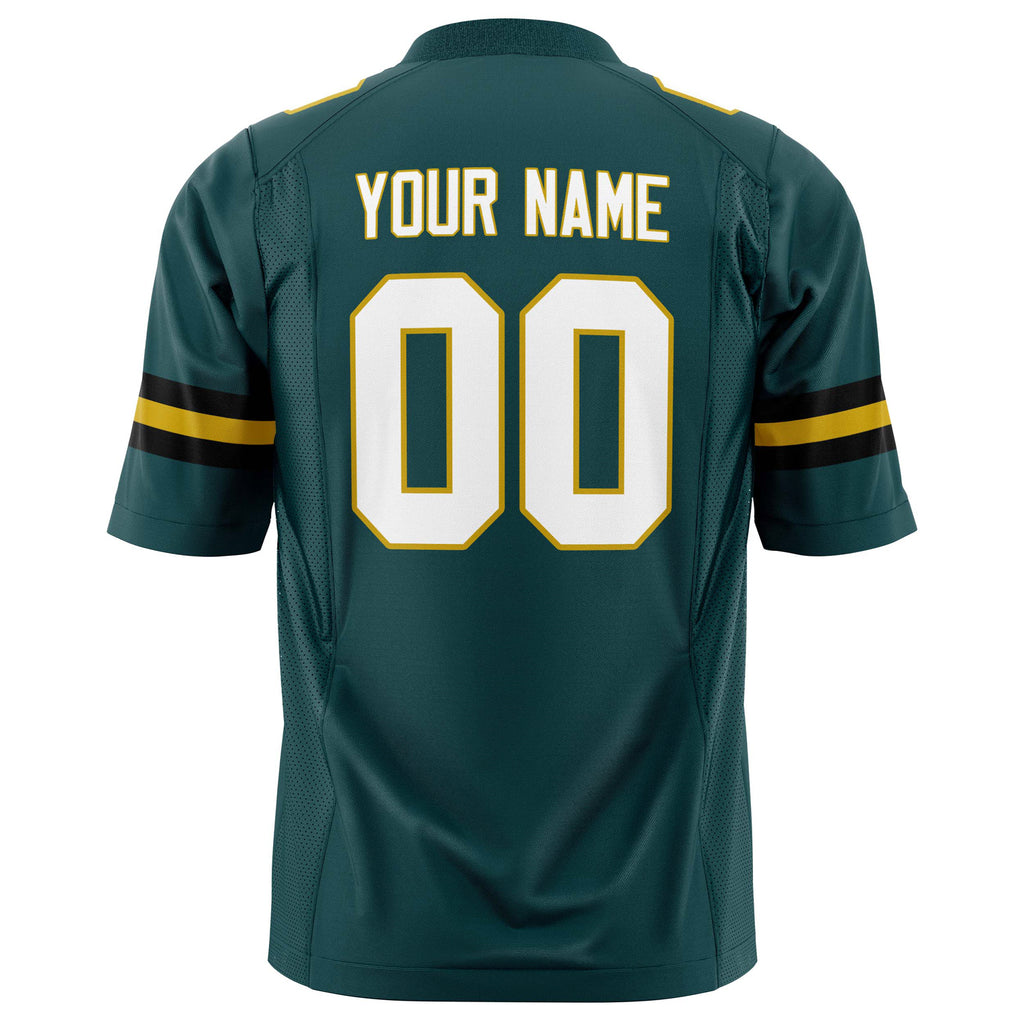 Custom Midnight Green White Solid Colour Football Jersey