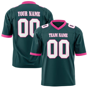 Custom Midnight Green White Solid Colour Football Jersey FT01240725MI272