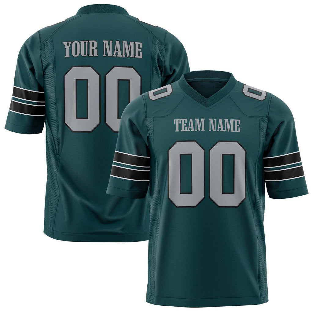 Custom Midnight Green Gray Solid Colour Football Jersey FT01240725MI273