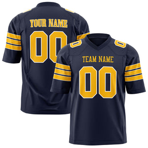 Custom Navy Gold Solid Colour Football Jersey FT01240725NA277