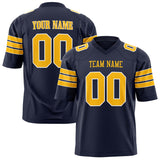 Custom Navy Gold Solid Colour Football Jersey FT01240725NA277