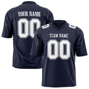 Custom Navy White Solid Colour Football Jersey FT01240725NA278