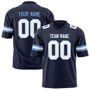 Custom Navy White Solid Colour Football Jersey FT01240725NA279