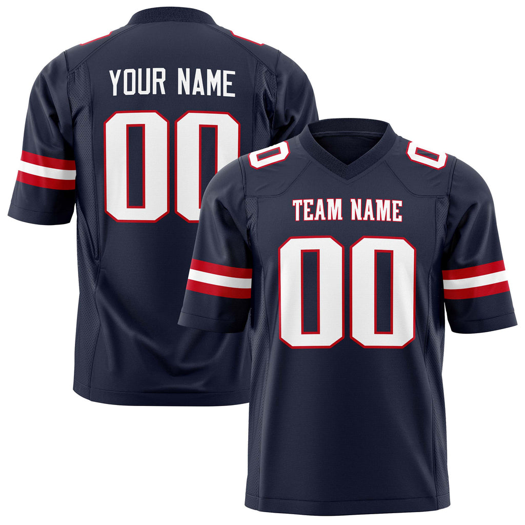 Custom Navy White Solid Colour Football Jersey FT01240725NA281