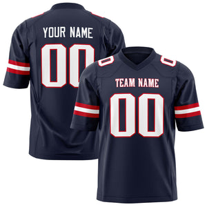 Custom Navy White Solid Colour Football Jersey FT01240725NA281