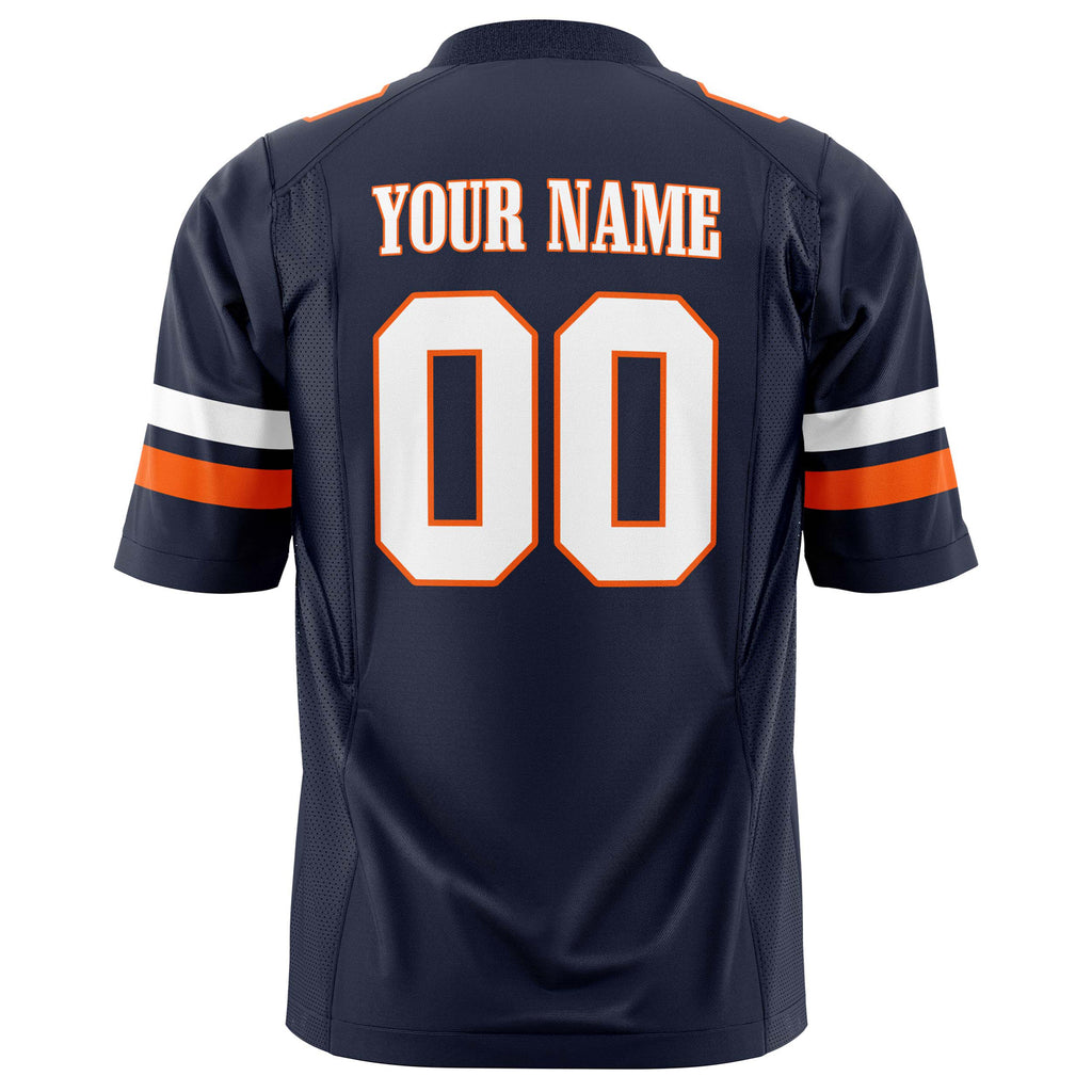 Custom Navy White Solid Colour Football Jersey