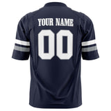 Custom Navy White Solid Colour Football Jersey