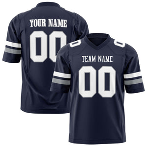 Custom Navy White Solid Colour Football Jersey FT01240725NA283