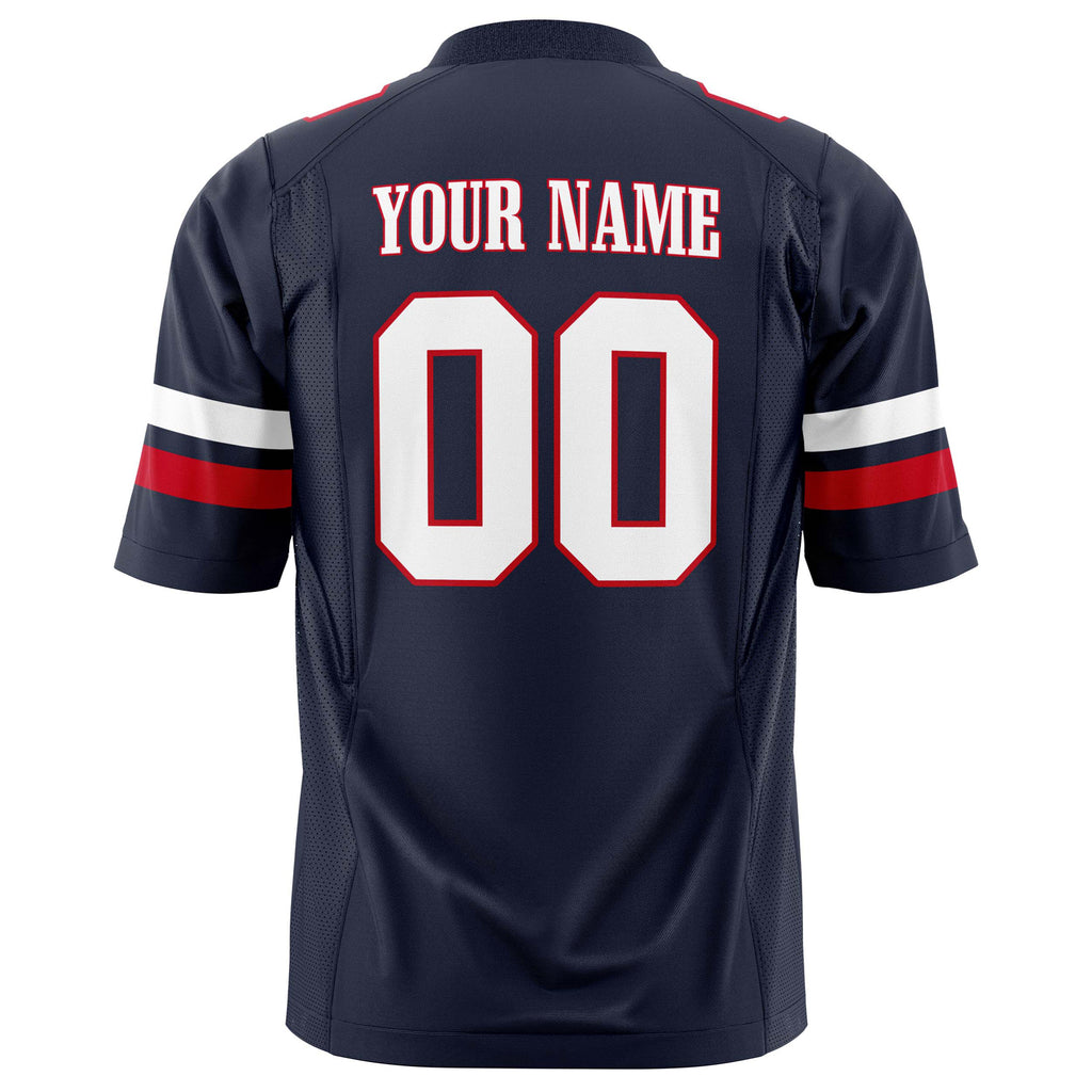 Custom Navy White Solid Colour Football Jersey