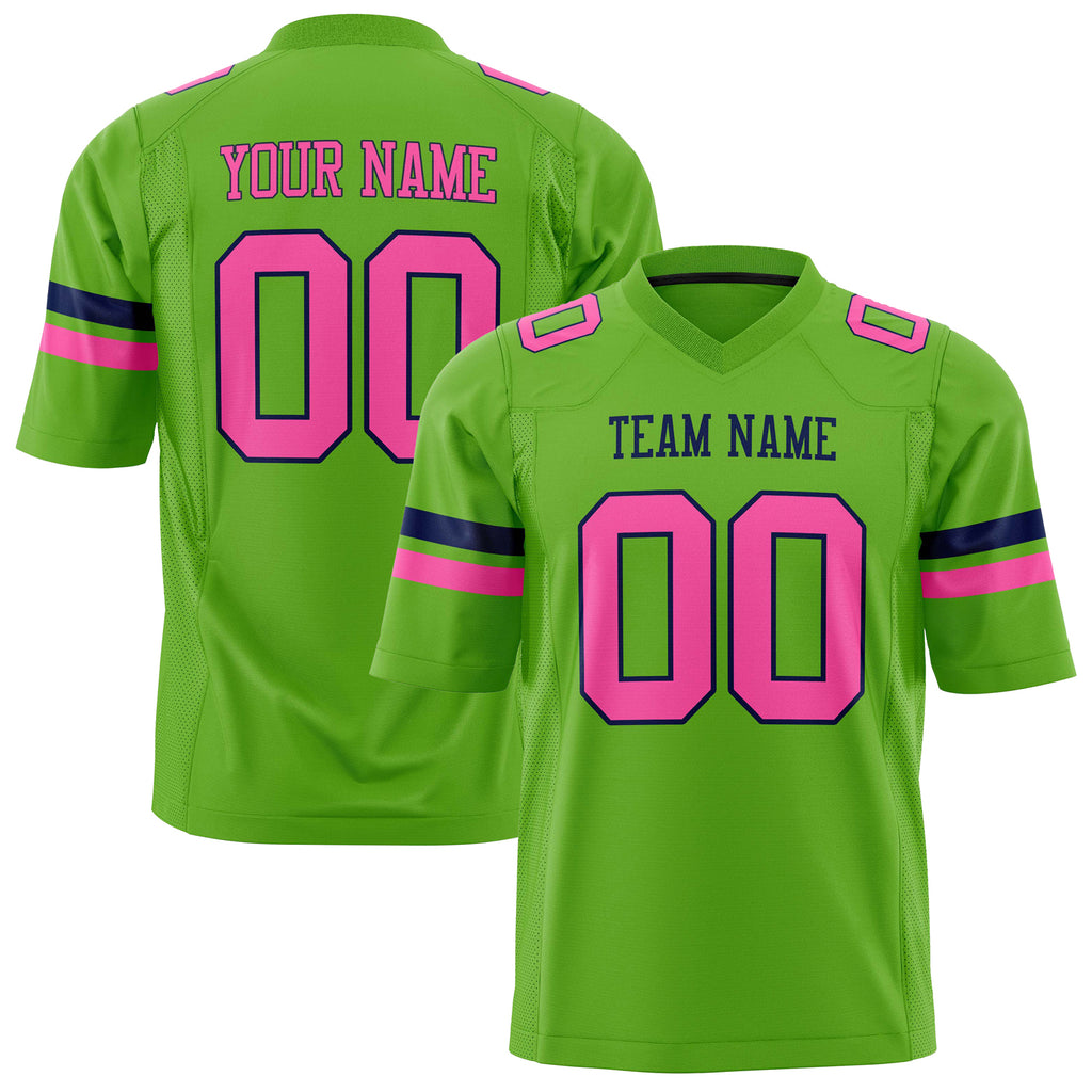 Custom Neon Green Pink Solid Colour Football Jersey FT01240725NE285