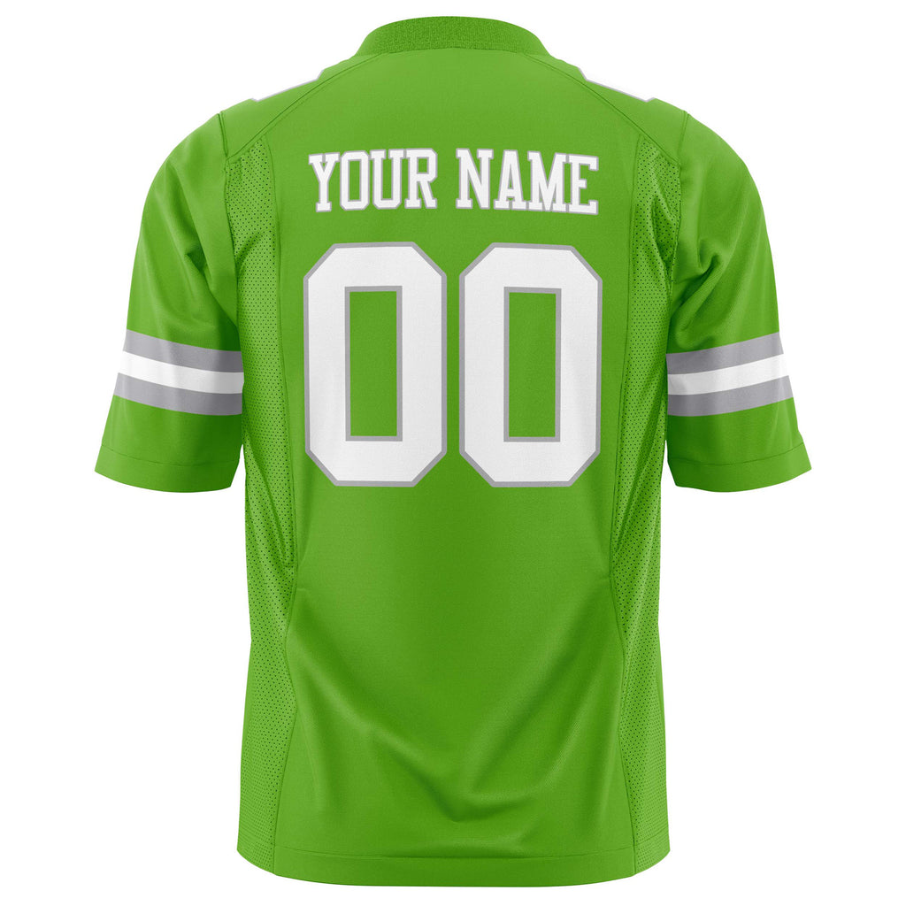 Custom Neon Green White Solid Colour Football Jersey