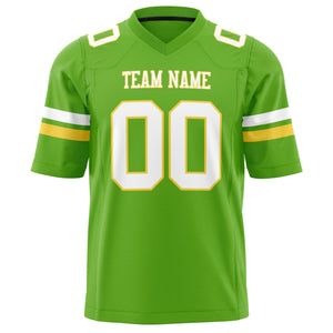 Custom Neon Green White Solid Colour Football Jersey