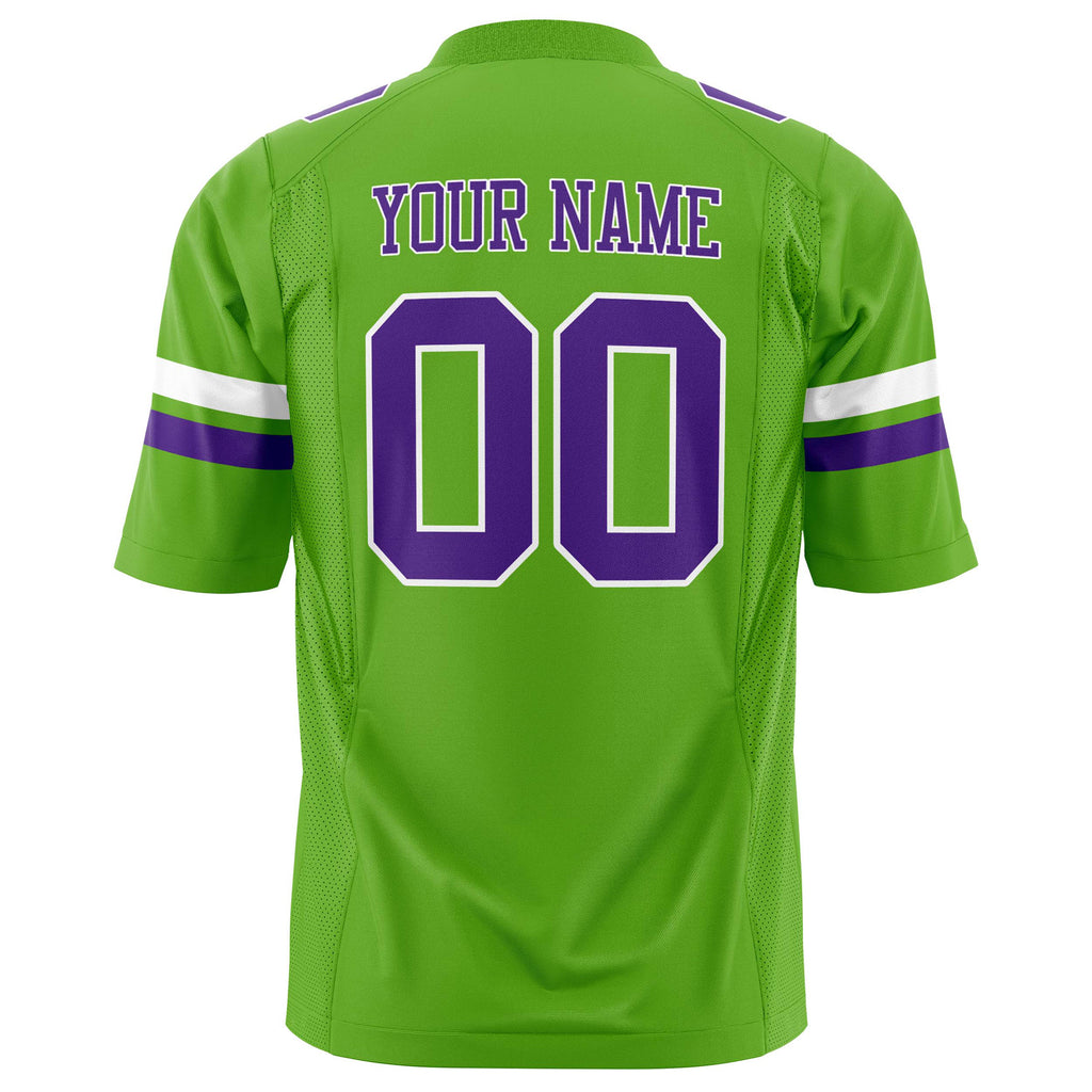 Custom Neon Green Purple Solid Colour Football Jersey