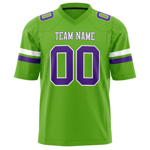 Custom Neon Green Purple Solid Colour Football Jersey