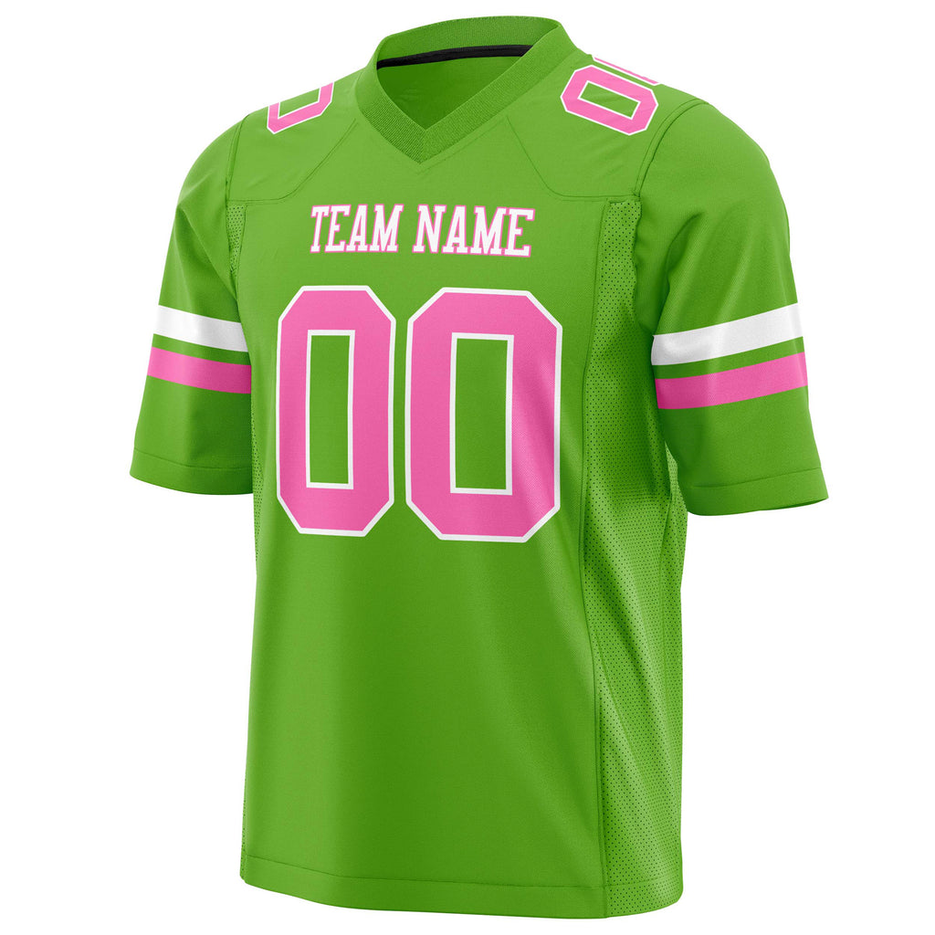 Custom Neon Green Pink Solid Colour Football Jersey