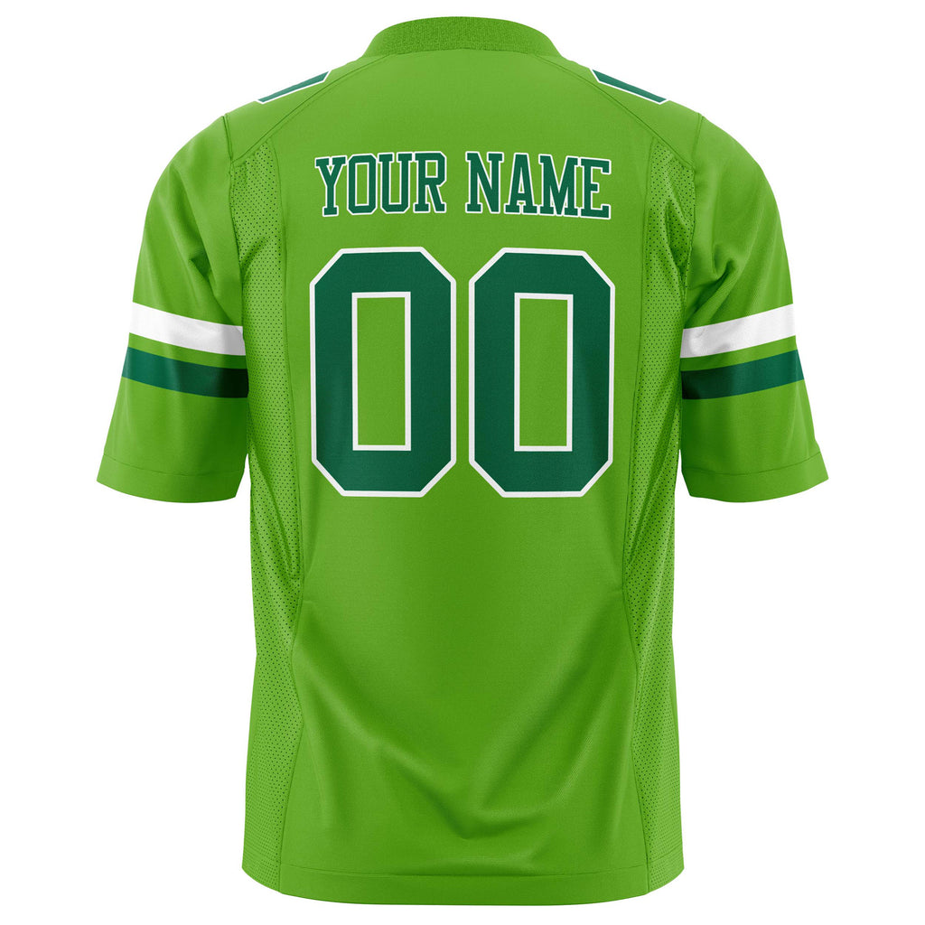 Custom Neon Green Kelly Green Solid Colour Football Jersey