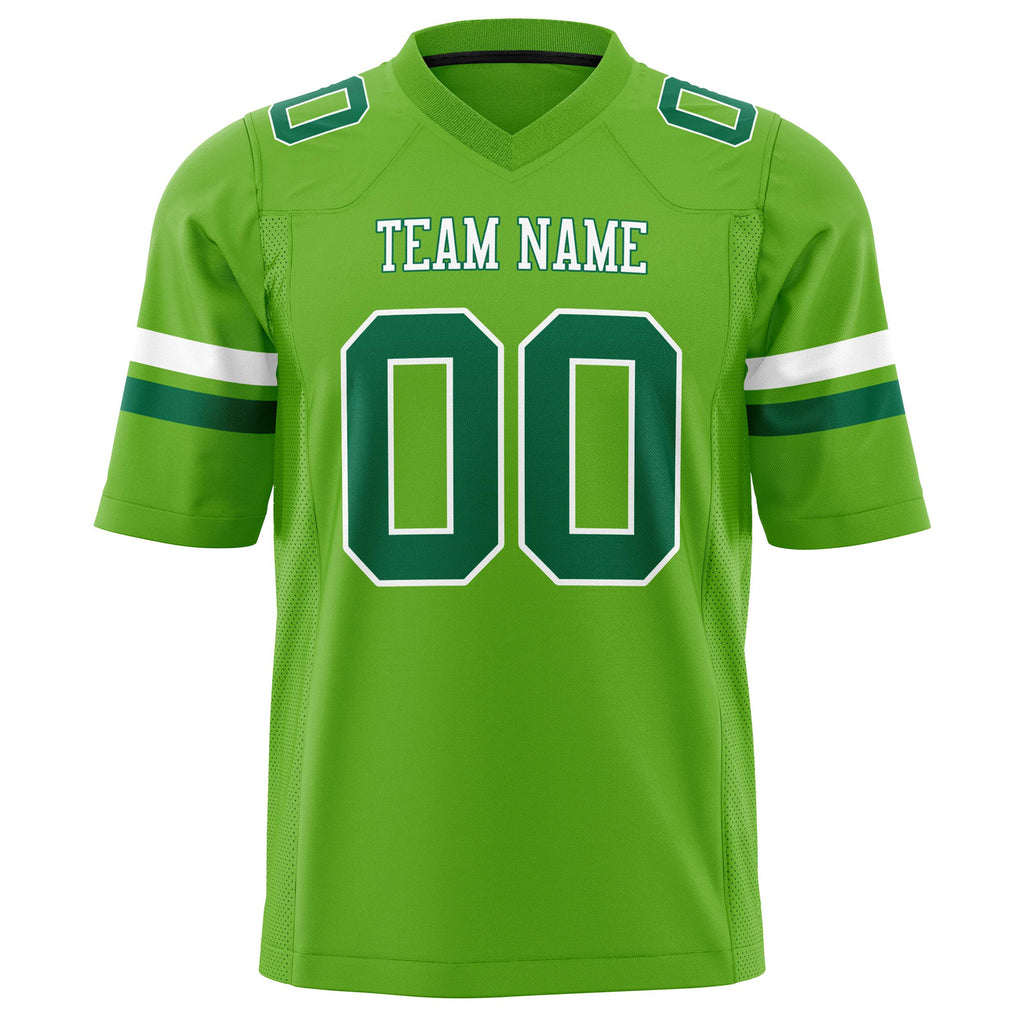 Custom Neon Green Kelly Green Solid Colour Football Jersey