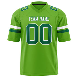Custom Neon Green Kelly Green Solid Colour Football Jersey