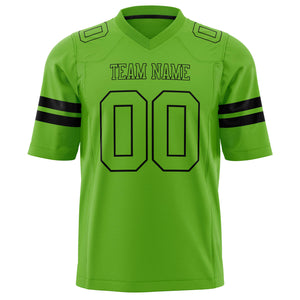 Custom Neon Green Black Solid Colour Football Jersey
