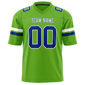 Custom Neon Green Royal Solid Colour Football Jersey