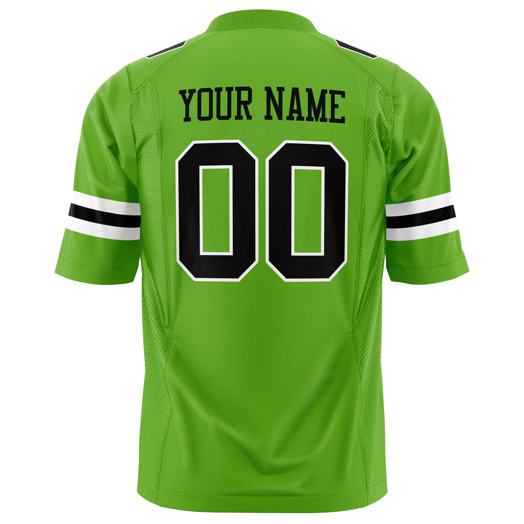 Custom Neon Green Black Solid Colour Football Jersey