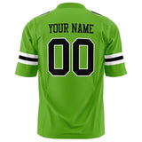 Custom Neon Green Black Solid Colour Football Jersey